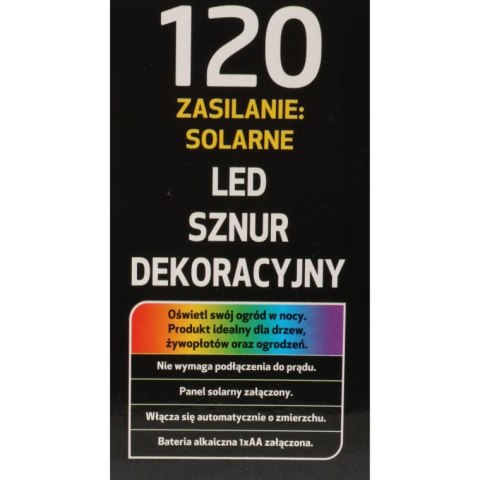 Lampki Choinkowe Solary 120 LED Multikolor do Oświetlenia Ogrodowego