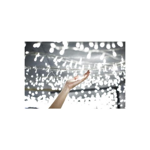 Lampki Choinkowe na Zewnątrz 200 LED, Zimny Biały, z Dodatkowym Gniazdem, Zasilanie Sieciowe, 995 cm