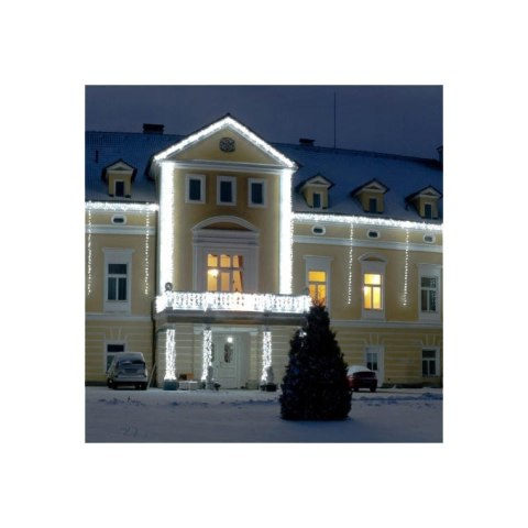 Lampki Choinkowe na Zewnątrz 200 LED, Zimny Biały, z Dodatkowym Gniazdem, Zasilanie Sieciowe, 995 cm