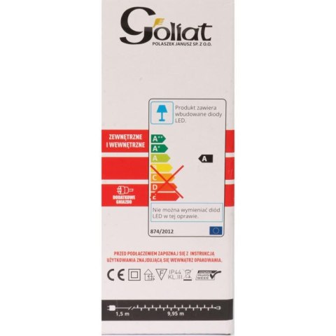 Lampki Choinkowe na Zewnątrz 200 LED z Dodatkowym Gniazdem, Kolor Ciepły Biały, Zasilanie Sieciowe, 995cm