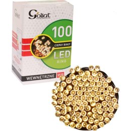 Lampki Choinkowe o Ciepłym Białym Świetle, 100 LED, Ring, Użytek Wewnętrzny, 495cm, Zasilanie Sieciowe