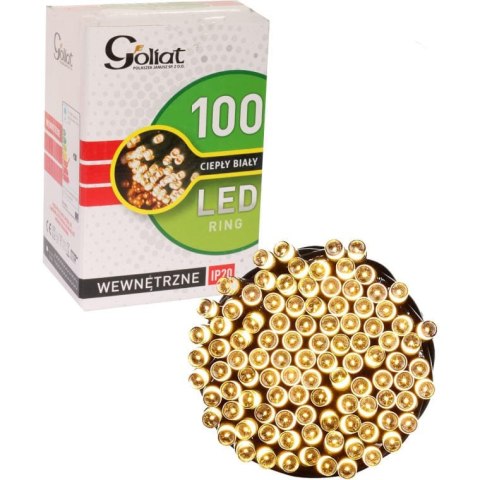 Lampki Choinkowe o Ciepłym Białym Świetle, 100 LED, Ring, Użytek Wewnętrzny, 495cm, Zasilanie Sieciowe