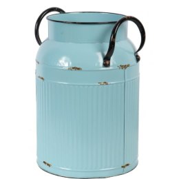 Metalowa Kanka Vintage Miętowa z Efektem Postarzania 27x18x13 cm