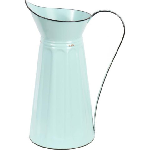 Metalowy Dzban dekoracyjny z efektem postarzania w kolorze miętowym