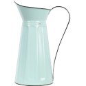 Metalowy Dzban dekoracyjny z efektem postarzania w kolorze miętowym
