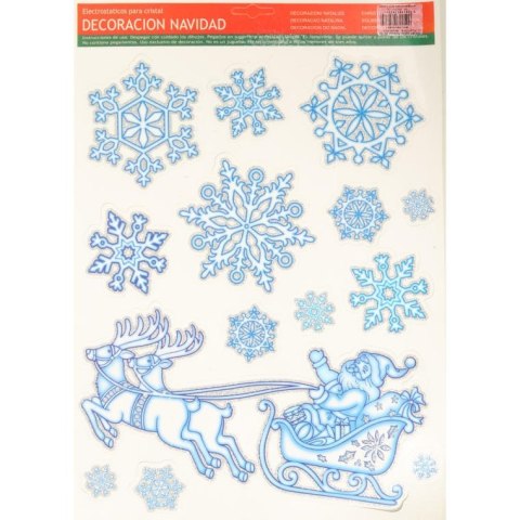 Naklejka samoprzylepna na okno Sanie ze śnieżynkami niebieskie