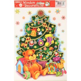 Naklejka samoprzylepna na okno z choinką