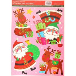 Naklejki samoprzylepne na okno Mikołaje i renifery