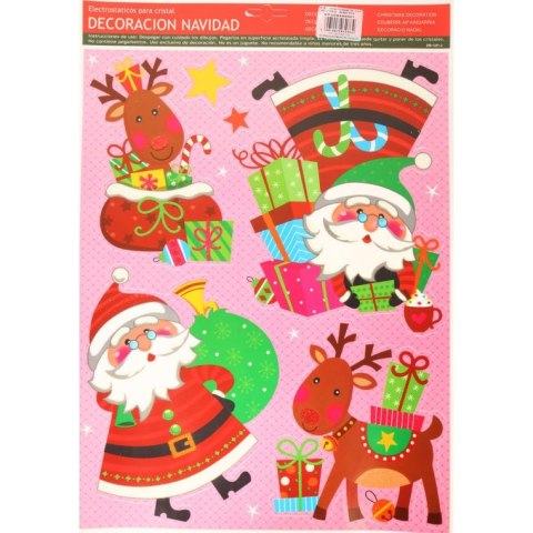 Naklejki samoprzylepne na okno Mikołaje i renifery