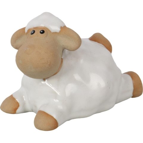 Pełna uroku, pięknie wykonana figurka uroczego, leżącego baranka