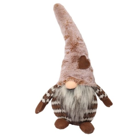 Pluszowy skrzat świąteczny w kolorze brązowym 50 cm