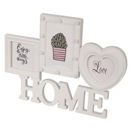 Ramka na zdjęcia HOME z białego plastiku z oświetleniem LED