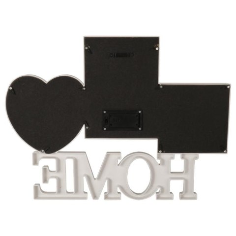 Ramka na zdjęcia HOME z białego plastiku z oświetleniem LED