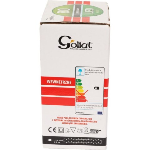 Ring z 80 Lampkami Choinkowymi LED do Wnętrz, Kolor Zimny Biały, Zasilane Sieciowo