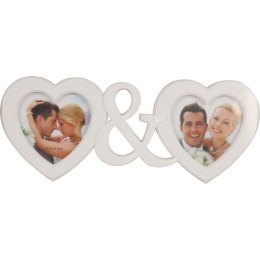 Romantyczna Podwójna Ramka na Zdjęcia - Dwa Serca