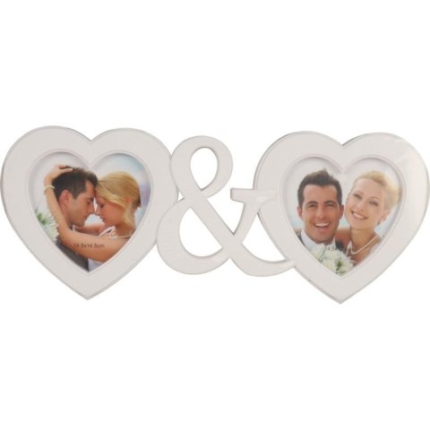 Romantyczna Podwójna Ramka na Zdjęcia - Dwa Serca