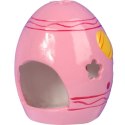 Różowy Lampion Ceramiczny w Kształcie Jajka z Zajączkiem na Świeczkę Tealight