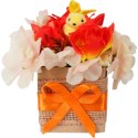 Stroik Wielkanocny Zając w Pomarańczach z Kwiatów Sztucznych w Pudrze Flower Box