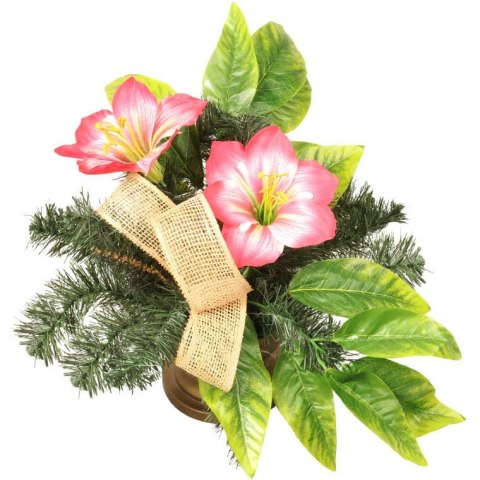 Stroik nagrobny w gazonie w kolorze różowym