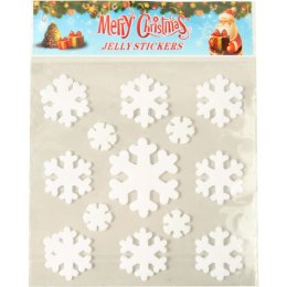 Świąteczne Samoprzylepne Naklejki na Okno - Białe Śnieżynki