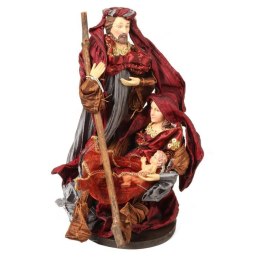 Szopka Bożonarodzeniowa Miłość Świętej Rodziny z Lnianej Tkaniny 30 cm