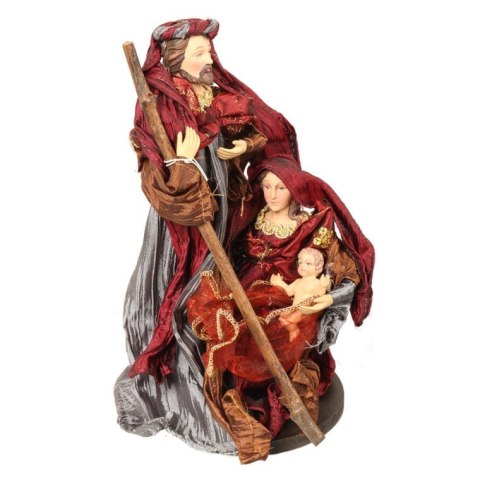 Szopka Bożonarodzeniowa Miłość Świętej Rodziny z Lnianej Tkaniny 30 cm