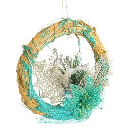 Wianek do powieszenia turkusowy - dekoracja świąteczna