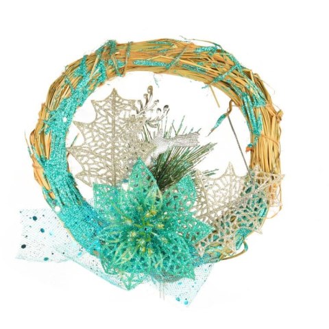 Wianek do powieszenia turkusowy - dekoracja świąteczna