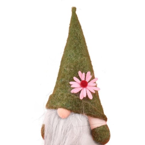 Wielkanocny Skrzat Dekoracyjny z Zieloną Brodą i Czapeczką 15 cm