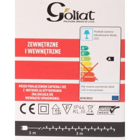 Wielobarwne Lampki Świąteczne Typu Gąsienica - 384 LED, Przeznaczone do Użytku Zewnętrznego, IP44, Długość 3m + 2m Przewód Sieci