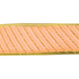 Wstążka dekoracyjna pomarańczowo złota 4 cm x 2,7 m
