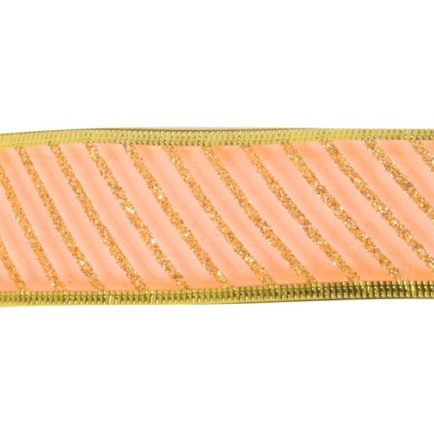 Wstążka dekoracyjna pomarańczowo złota 4 cm x 2,7 m