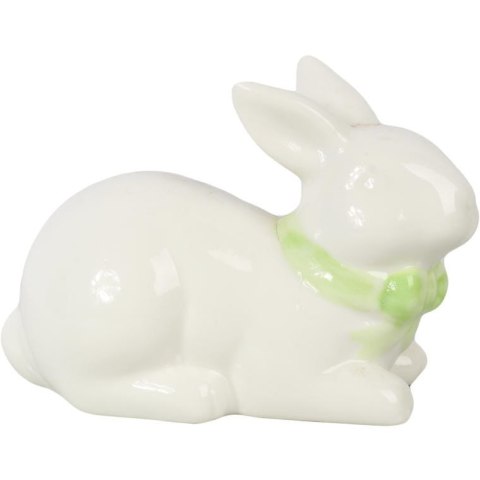 Zając ceramiczny, figurka, biała, JH-101017