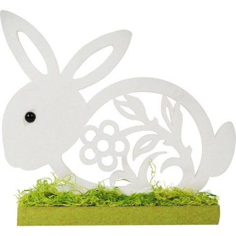 Zajączek wielkanocny leżący z pianki figurka stojąca biały
