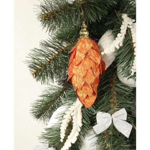 Zawieszka sopel pomarańczowa z brokatem 14 cm