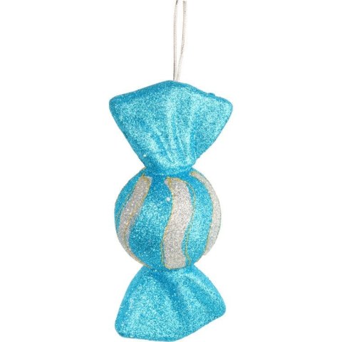 Zawieszka w kształcie cukierka turkusowa - dekoracja świąteczna