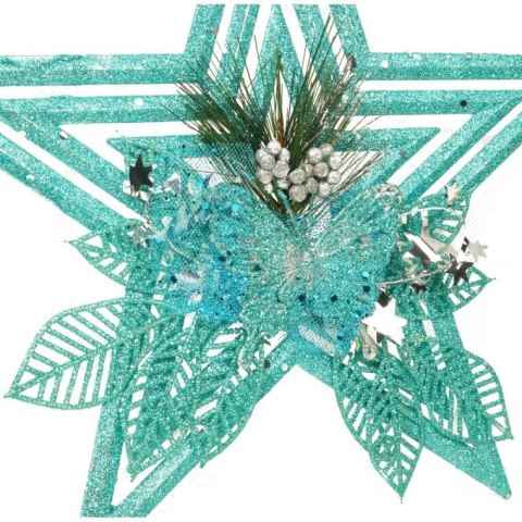 Zawieszka w kształcie gwiazdy turkusowa - dekoracja świąteczna