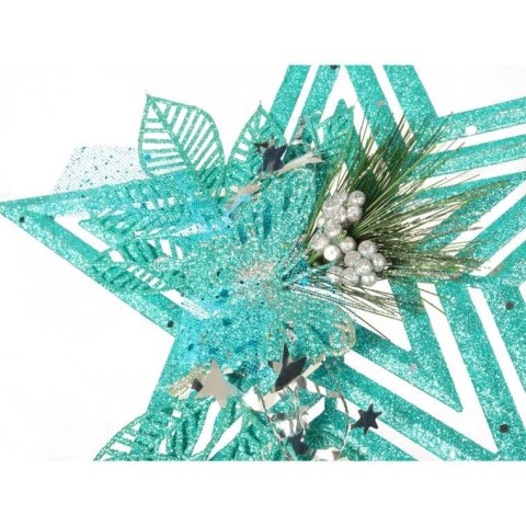 Zawieszka w kształcie gwiazdy turkusowa - dekoracja świąteczna