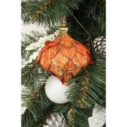 Zawieszka wrzeciono pomarańczowa z brokatem 10 cm