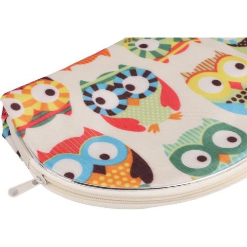 Zestaw 5 kosmetyczek w kolorze białym w kolorowe sowy