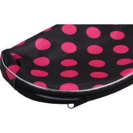 Zestaw 5 kosmetyczek w kolorze czarnym w różowe kropki