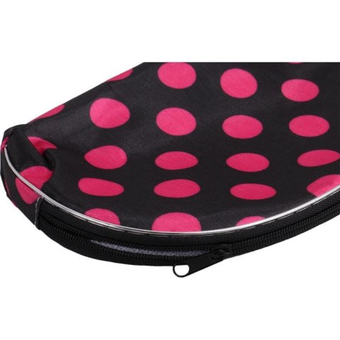 Zestaw 5 kosmetyczek w kolorze czarnym w różowe kropki