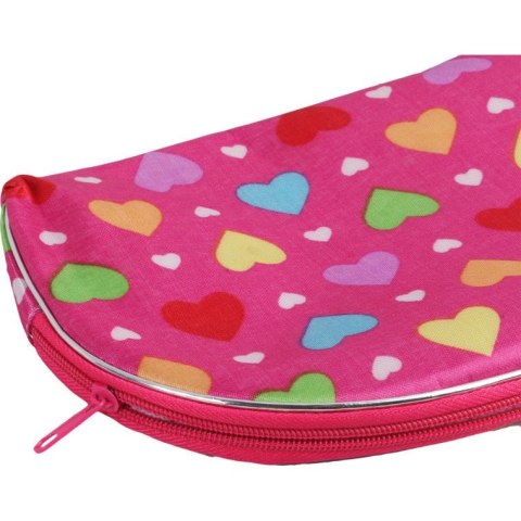 Zestaw 5 kosmetyczek w kolorze różowym w kolorowe serduszka