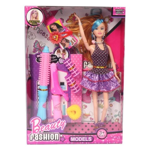 Zestaw kreatywnych zabawek Stylizacyjne przygody dla dzieci z lalką i akcesoriami do pielęgnacji włosów