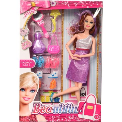 Zestaw prezentowy: Lalka z akcesoriami - Torebka, Buty, Lusterko