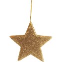 Złota Gwiazda Brokatowa - Ozdoba Świąteczna na Zawieszce