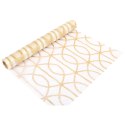 Złota Organza z Brokatowym Wzorem na Szpuli 36 cm x 5m