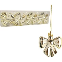 Złote Bombki w Kształcie Kokardek - Komplet 4 Sztuk