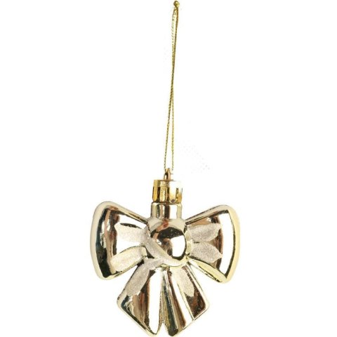 Złote Bombki w Kształcie Kokardek - Komplet 4 Sztuk