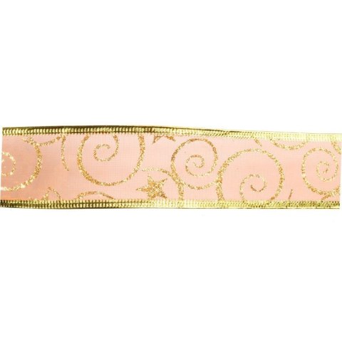 Złoto-pomarańczowa wstążka dekoracyjna 5 cm x 2,7 m